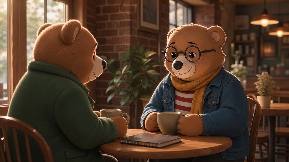 Teddy having a friendly coffee chat to ask about jobs before they are posted