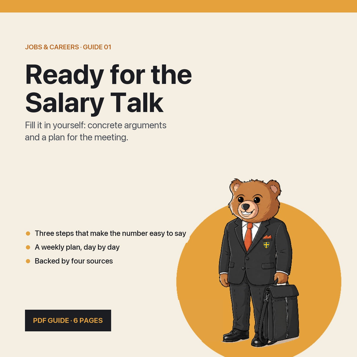 Ready for the Salary Talk: English PDF guide cover with Teddy